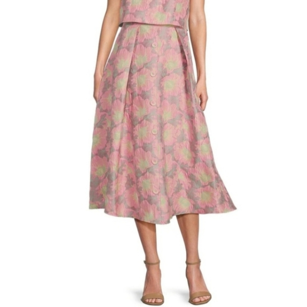 Abbey Glass Coordinating Eden Jacquard Midi A-Line Skirt